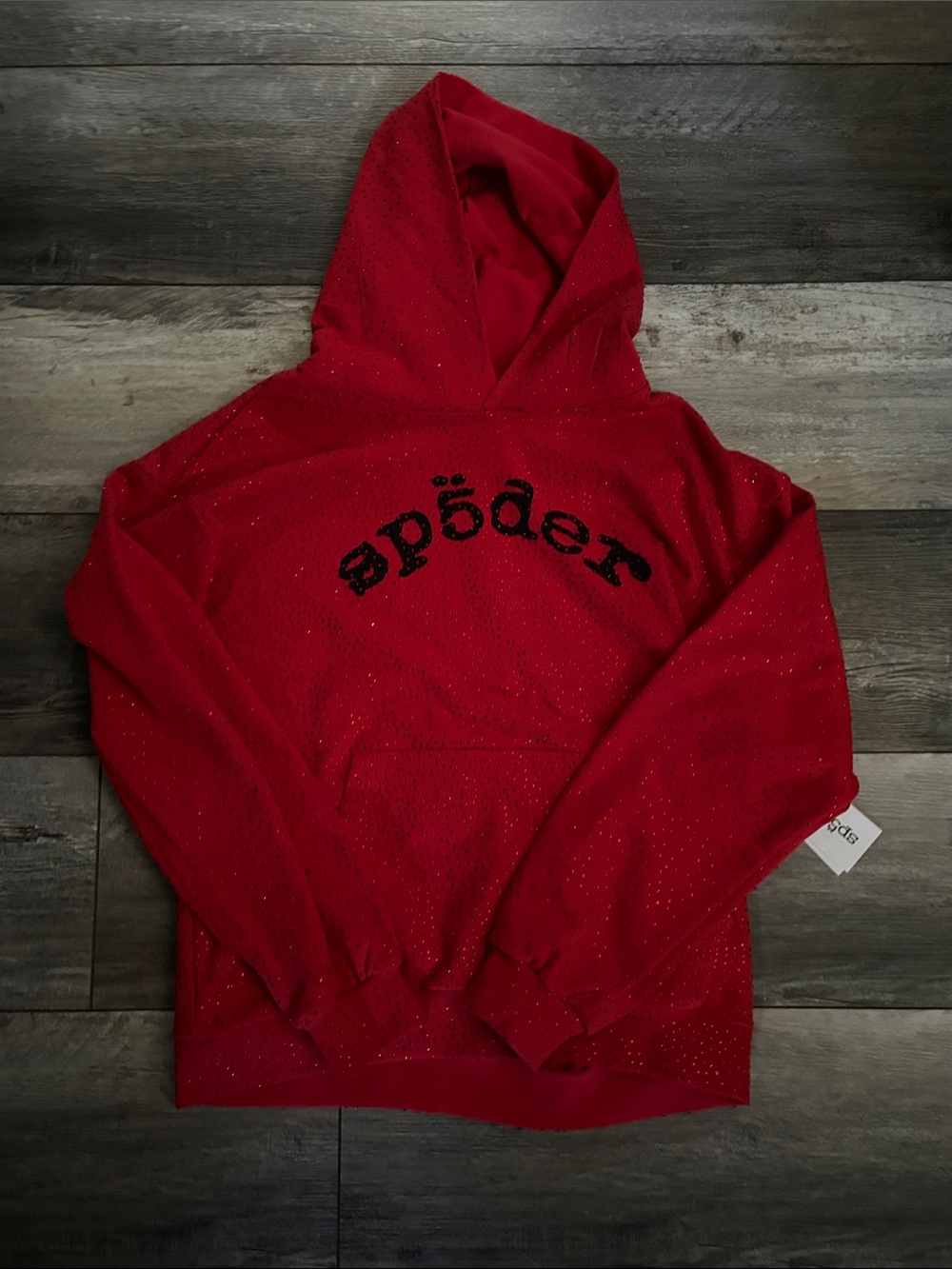 Red Rhinestone Sp5der Hoodie